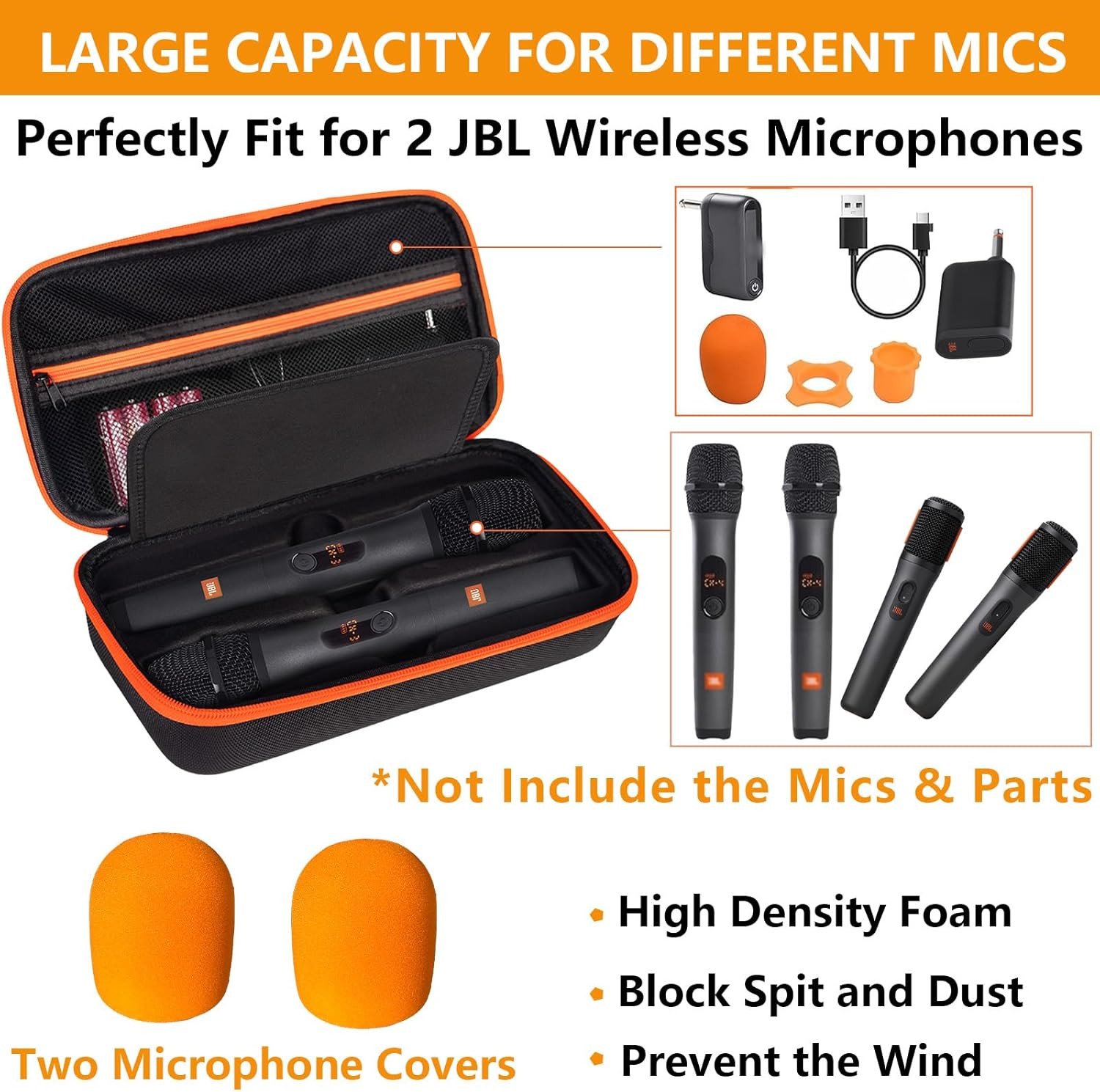 Wireless Microphone Case Compatible with JBL Wireless Two Microphone System, Dua