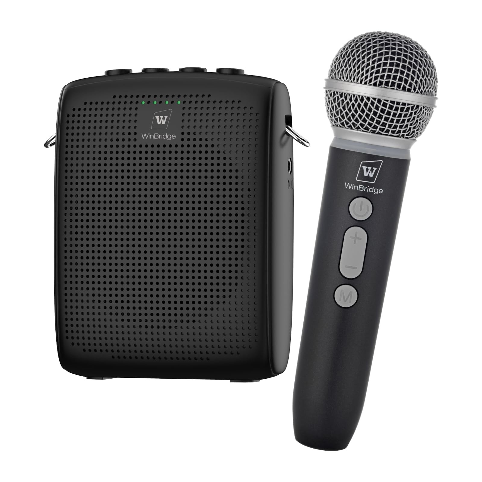WinBridge Wireless Voice Amplifier with Microphone for 3.1*1.2*4.1inch, Black
