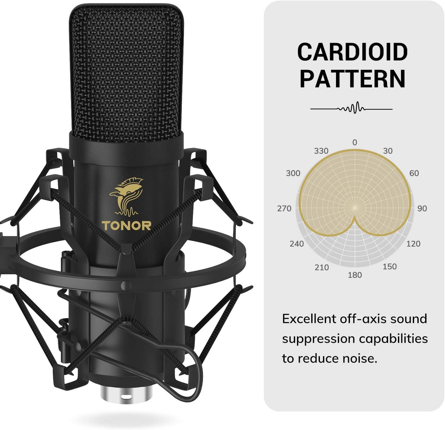 XLR Condenser Microphone, Professional Cardioid Studio Mic Kit with T20 Boom Ar