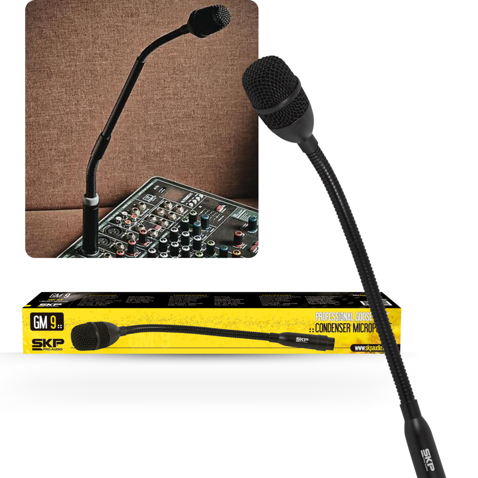 SKP Pro Audio GM 9 Gooseneck dynamic cardioid Microphone XRL METAL