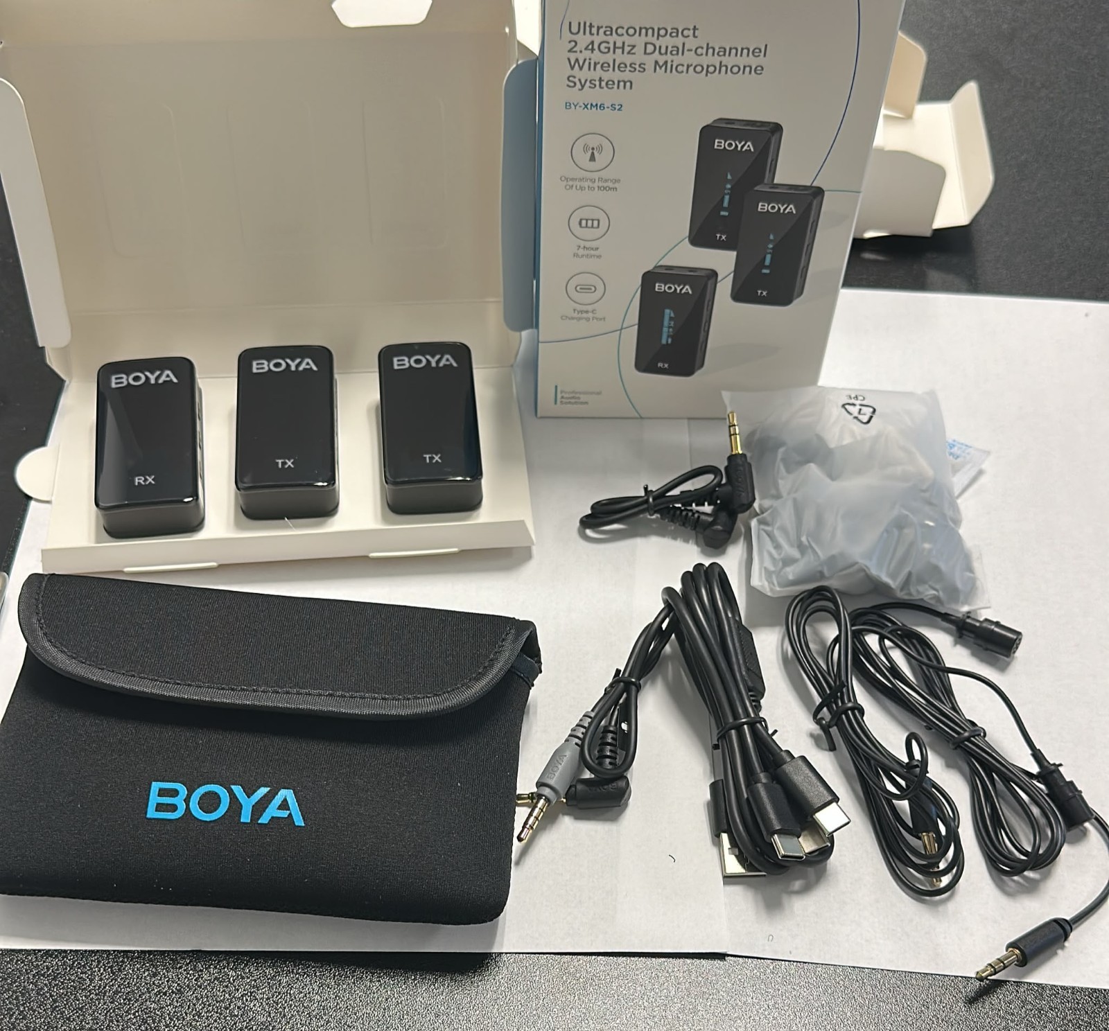 BOYA BY-XM6-S2 2.4GHz Wireless Microphone System for Camera Smartphone PC