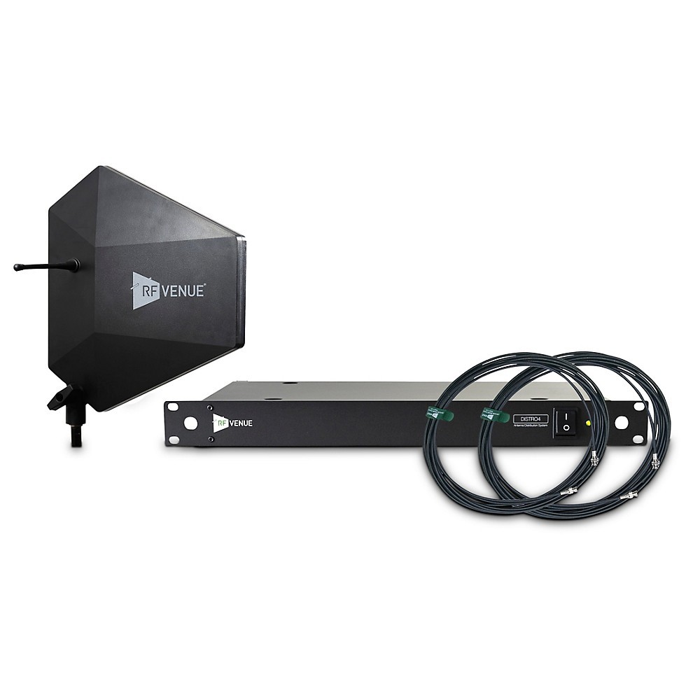 RF Venue 4-Ch Wireless Microphone Upgrade Pack w/Diversity Fin IPX Antenna Black