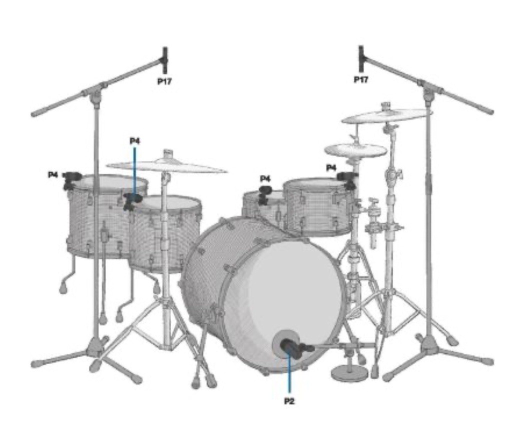 AKG Drum Set Session I Microphone Kit P2 P17 x2 P4 x4 & Hard Mic Travel Case