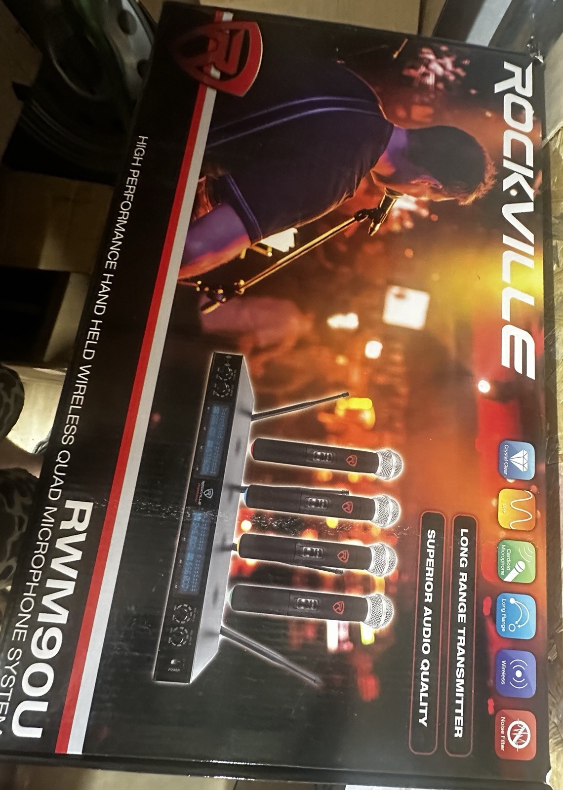 Rockville RWM90U Wireless Handheld Mic System w/ Receiver, 2 Mics