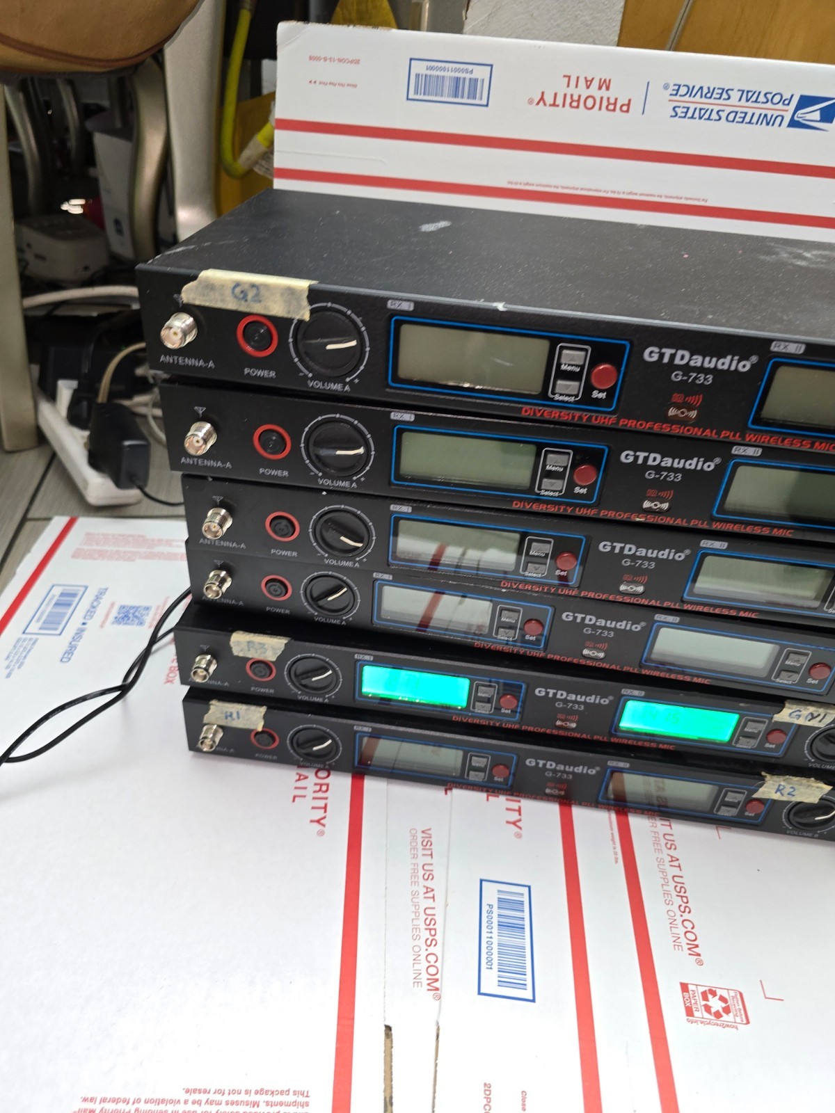 Lot 6 GTD Audio G-733 Microphone System Display Board Control untested parts/rep