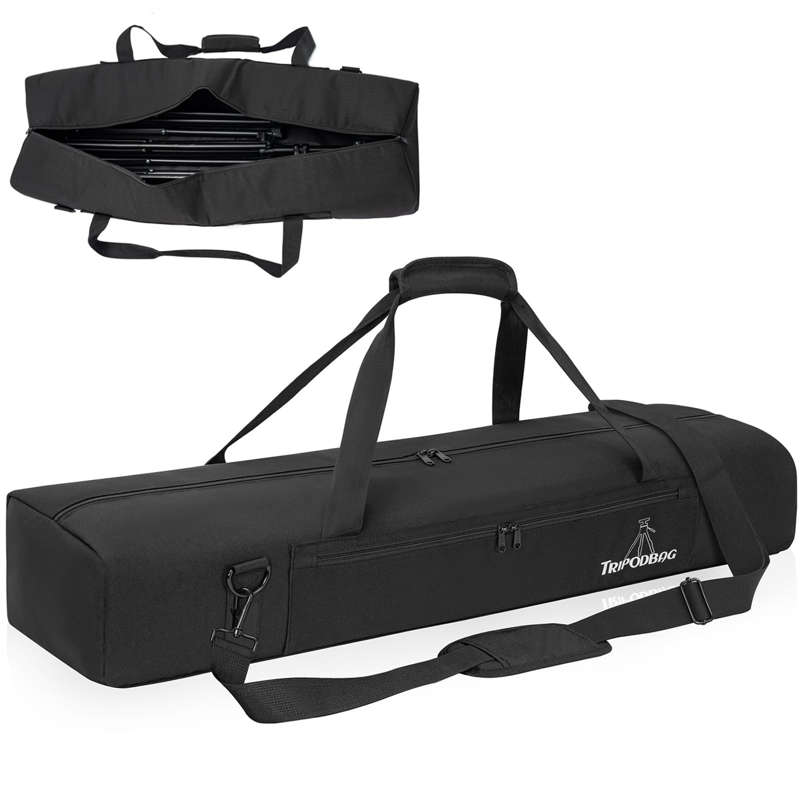 TORIBIO 33.5″ Multifunctional Tripod Long – Single Compartment, Black