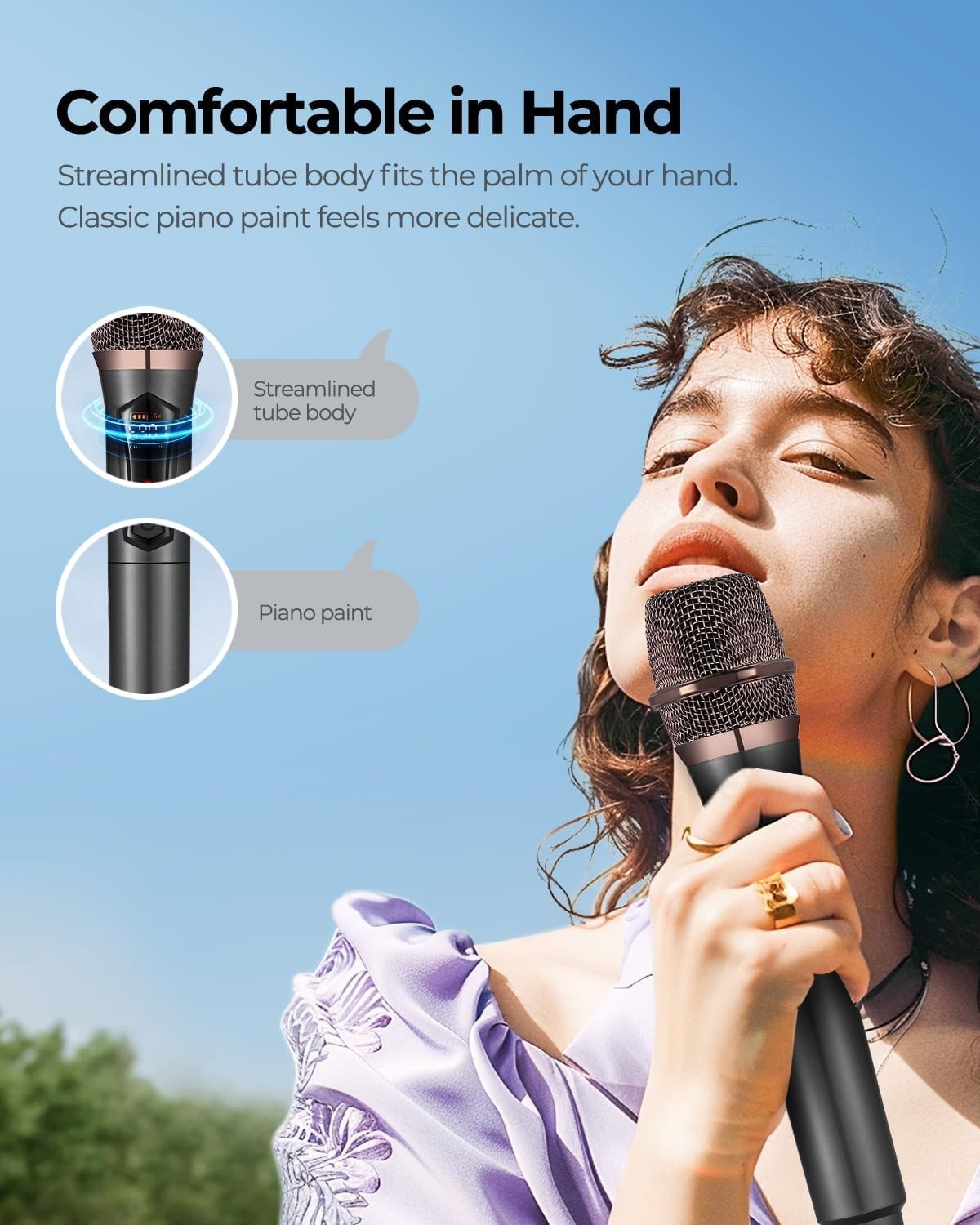 DSP Noise Reduction Wireless Microphone – Rechargeable, Long-Lasting Performance