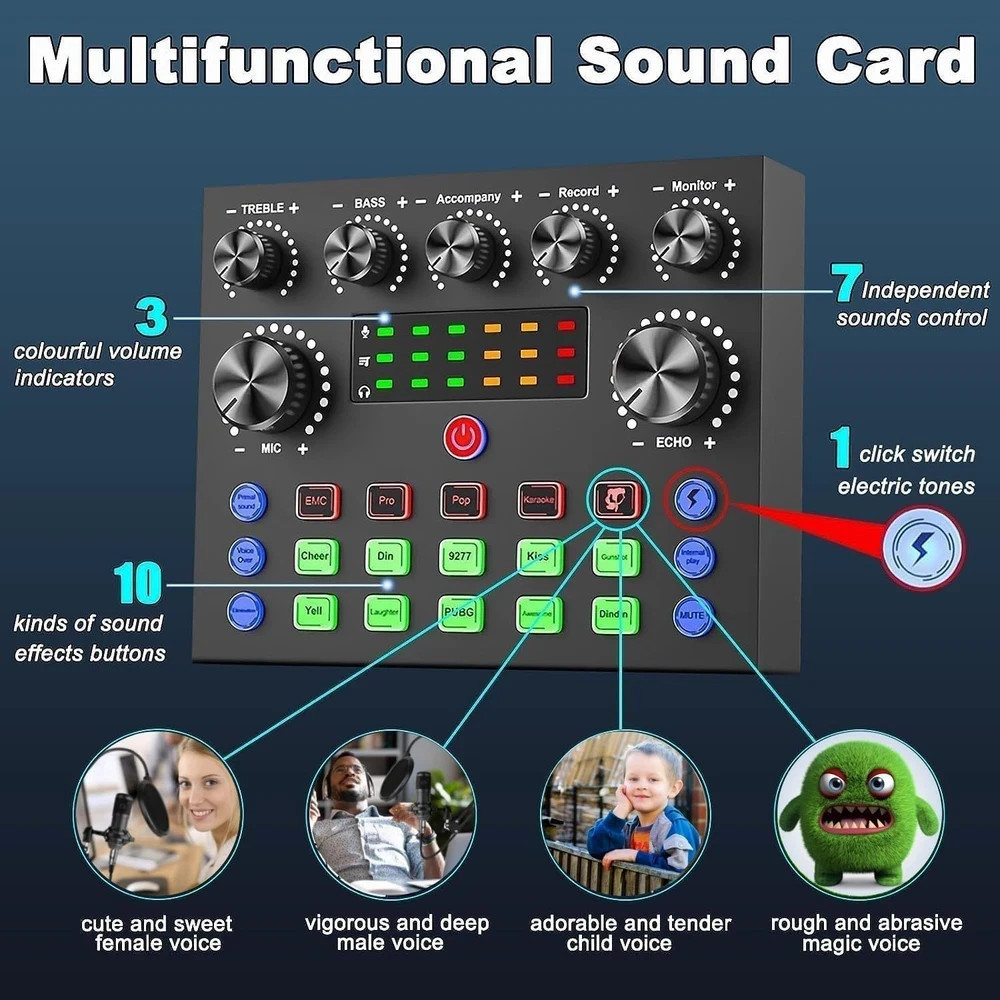 V8S for 2, V8S Voice Changer with BM-800 Podcast Microphone Bundle – Studio Cond