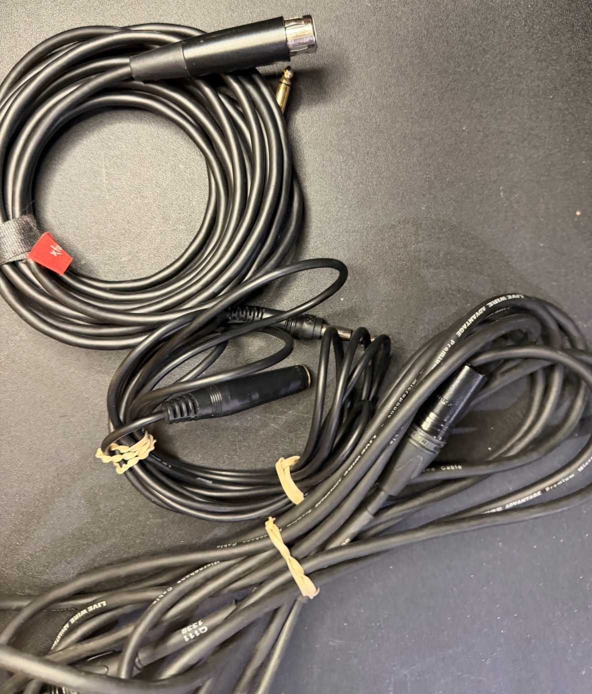 3 Cords Audio Cable lot, 3-Pin XLR, 2 Other Aux Input/out Cords