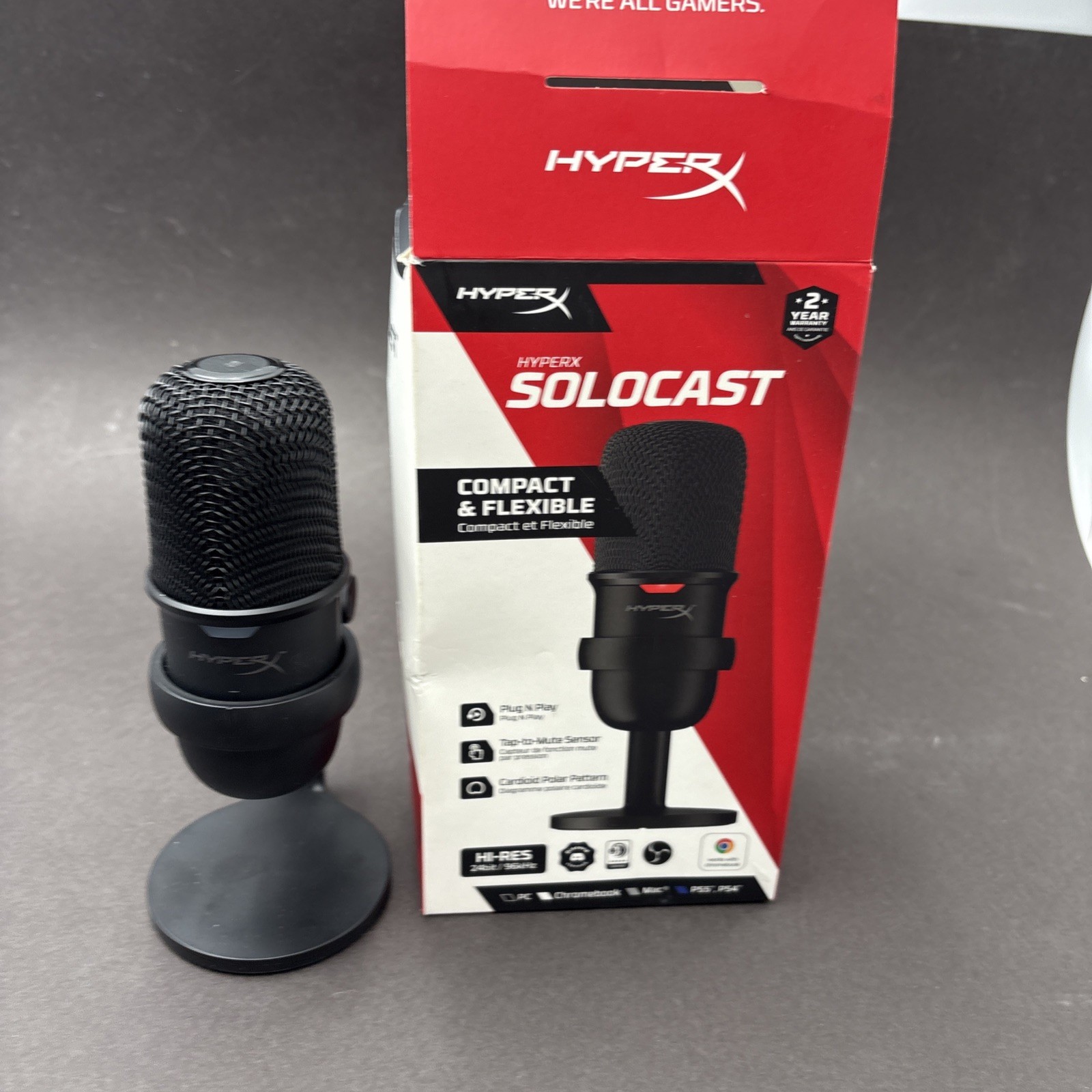 HyperX Solocast Cardioid USB Condenser Gaming Microphone PC/PS4&5/Mac