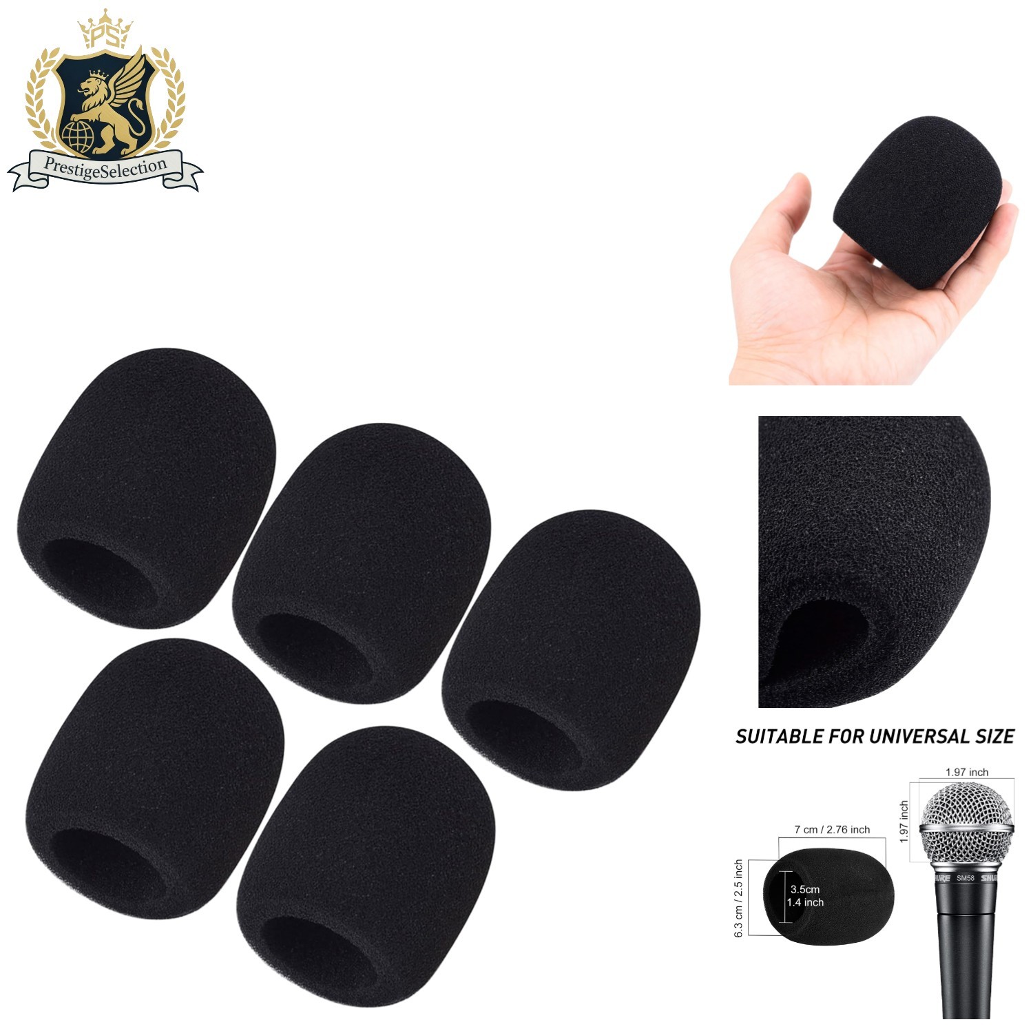 Thick Soft Foam Windscreen 5-Pack for Handheld Microphone – Hygiene & Sound