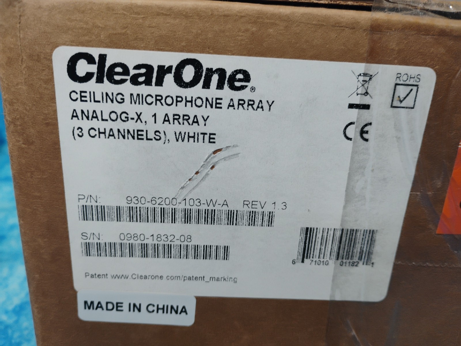 ClearOne Ceiling Microphone Array Analog-X, 1 Array (3 Channels), Bundle, White