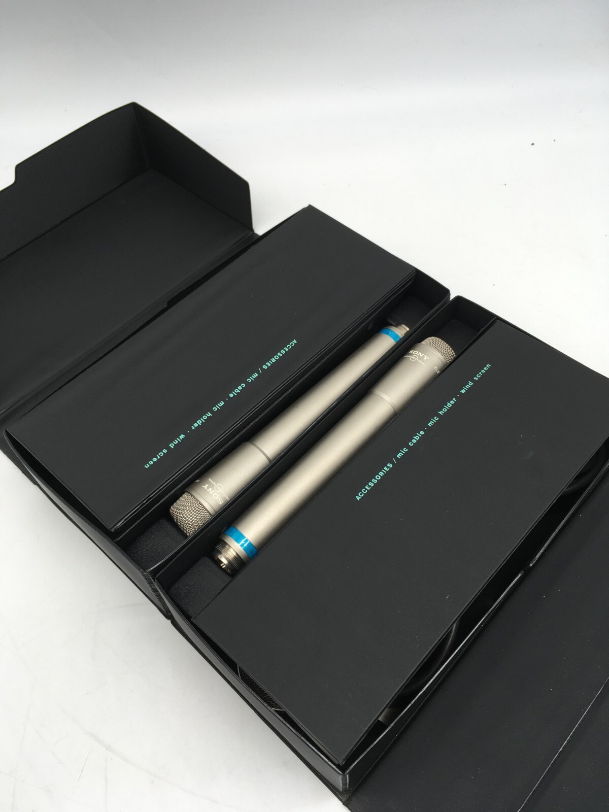 Sony ECM-170 Electret Condenser Microphones Pair Tested w/ Boxes & Manuals