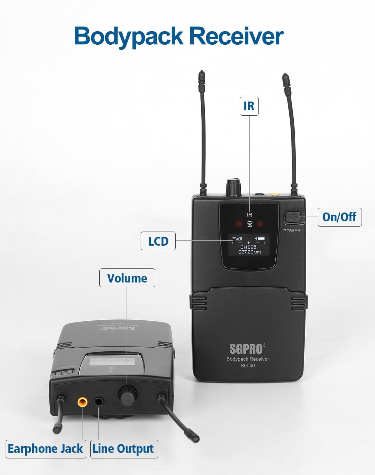 SGPRO Wireless inEar Monitor System, IEM System Mono with Metal Transmitter, …