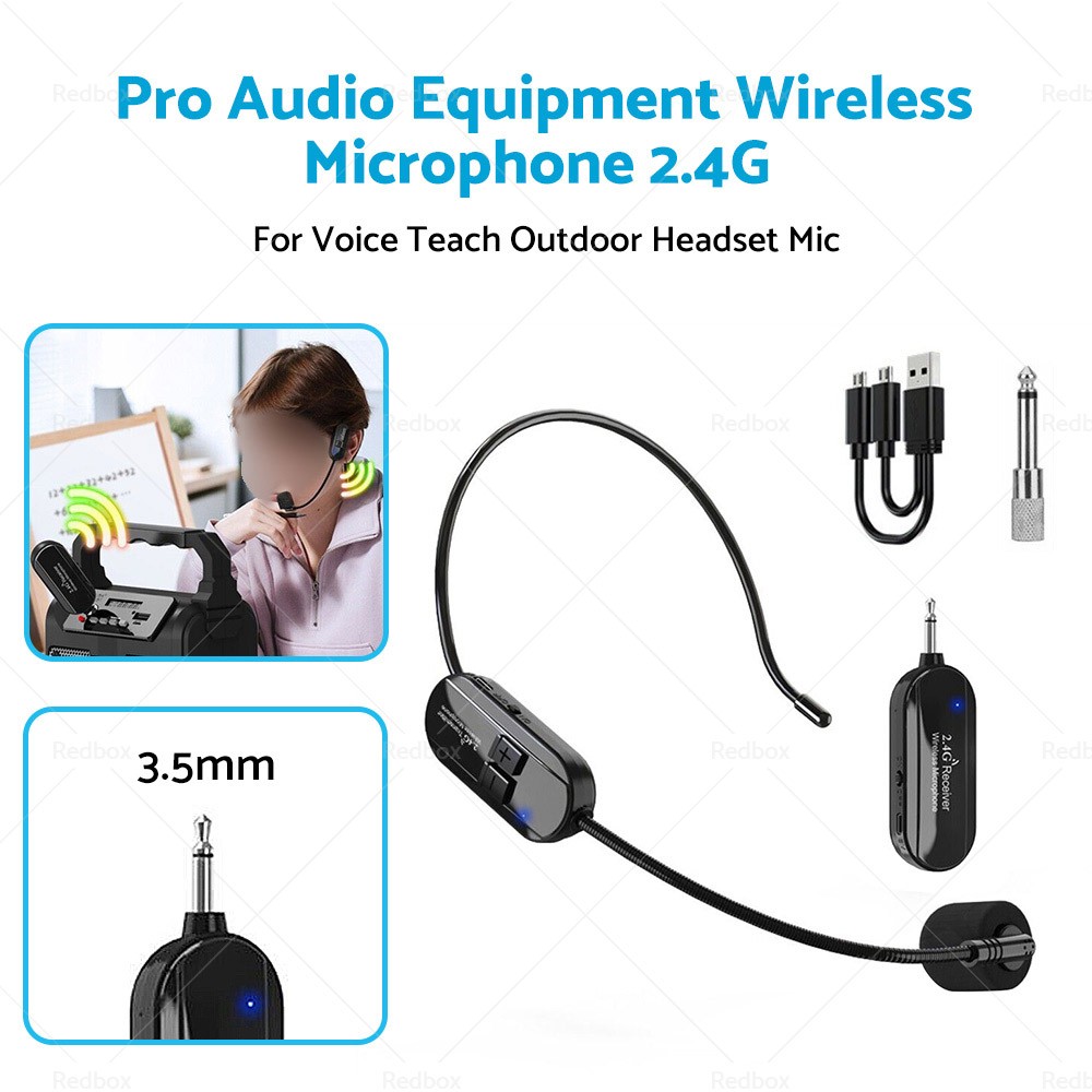 Pro Audio Equipment Wireless Microphone 2.4G For Voice Teach Outdoor Headset Mic