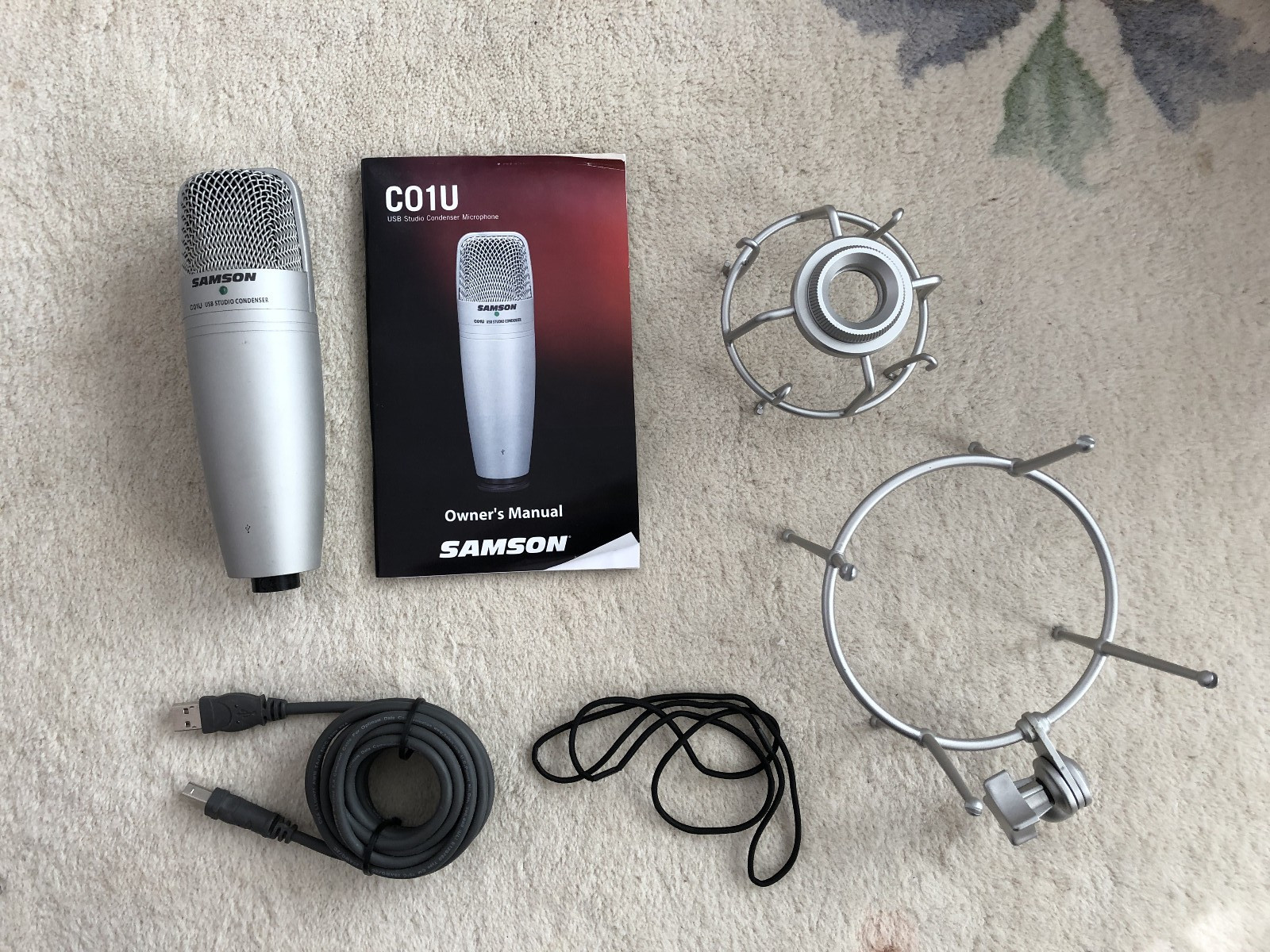 Samson C01U USB Studio Condenser Microphone w/ Aftermarket Shock Mount