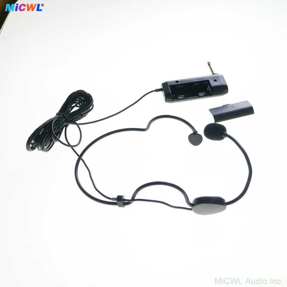 High Quality Headworn Condenser Microphone 6.5mm Plug with AA Battery Adapter
