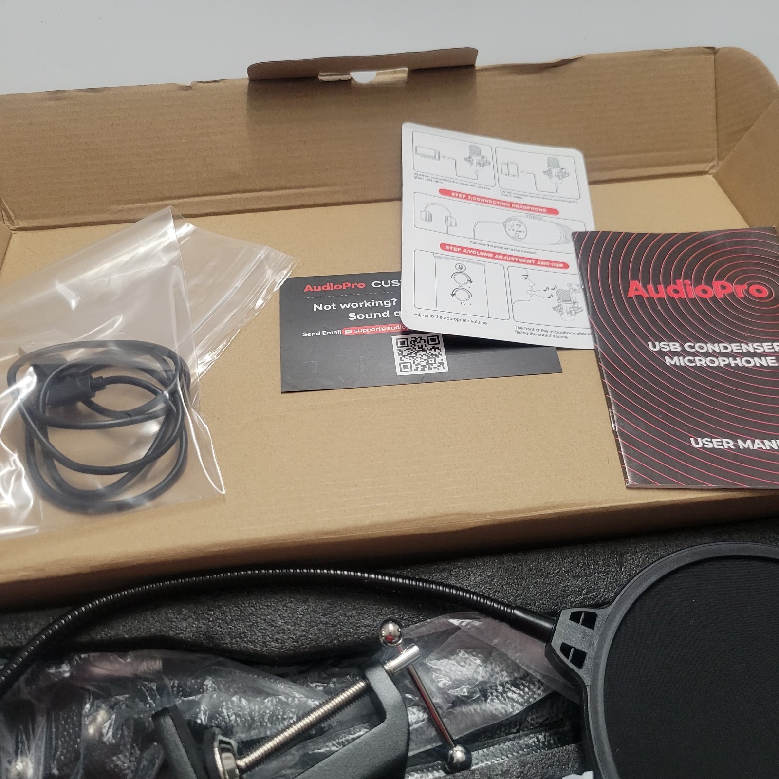 AudioPro Studio Recording Microphone Condenser Mic for Podcasting Streaming