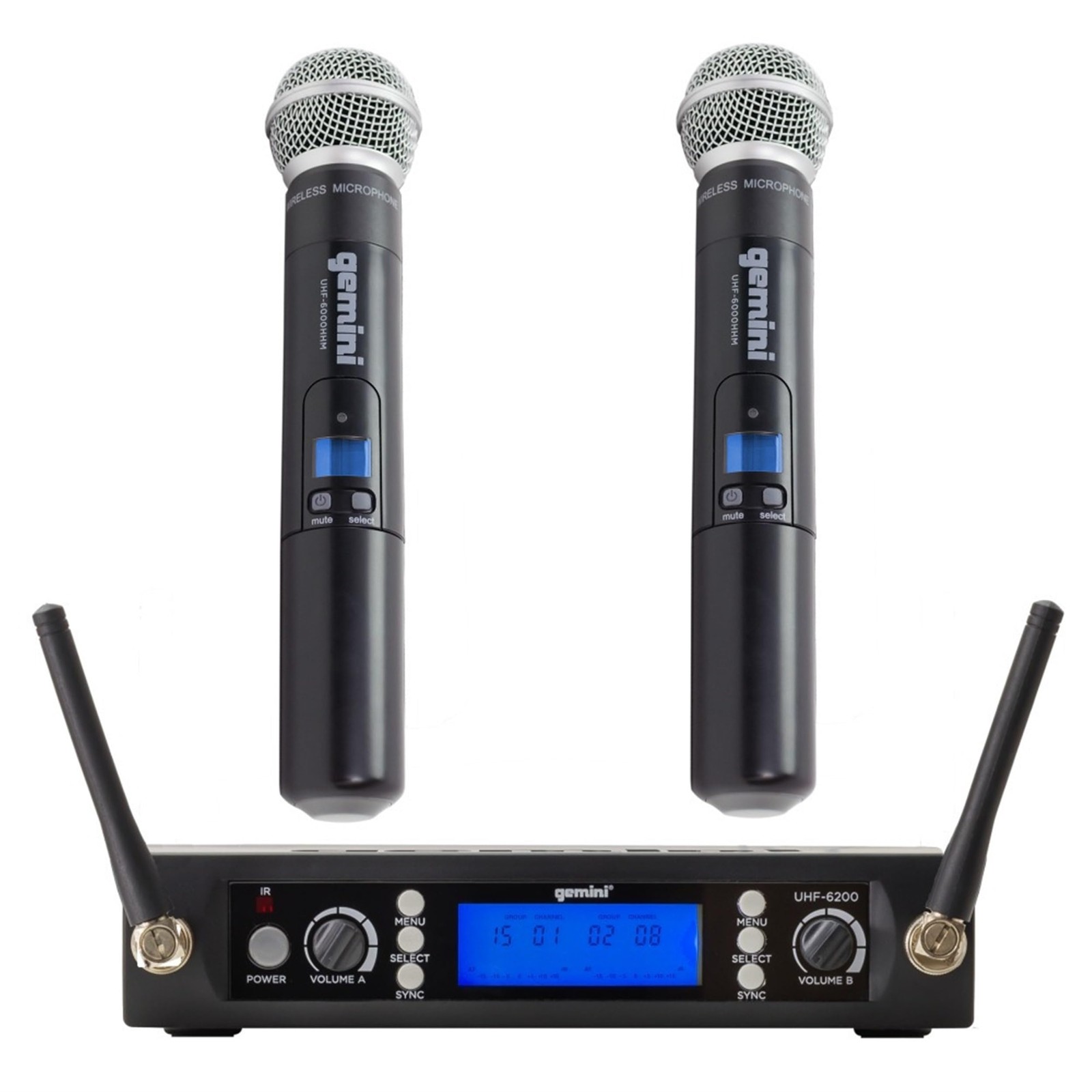 Dual Wireless Handheld Microphone System UHF Rechargeable Karaoke Performance