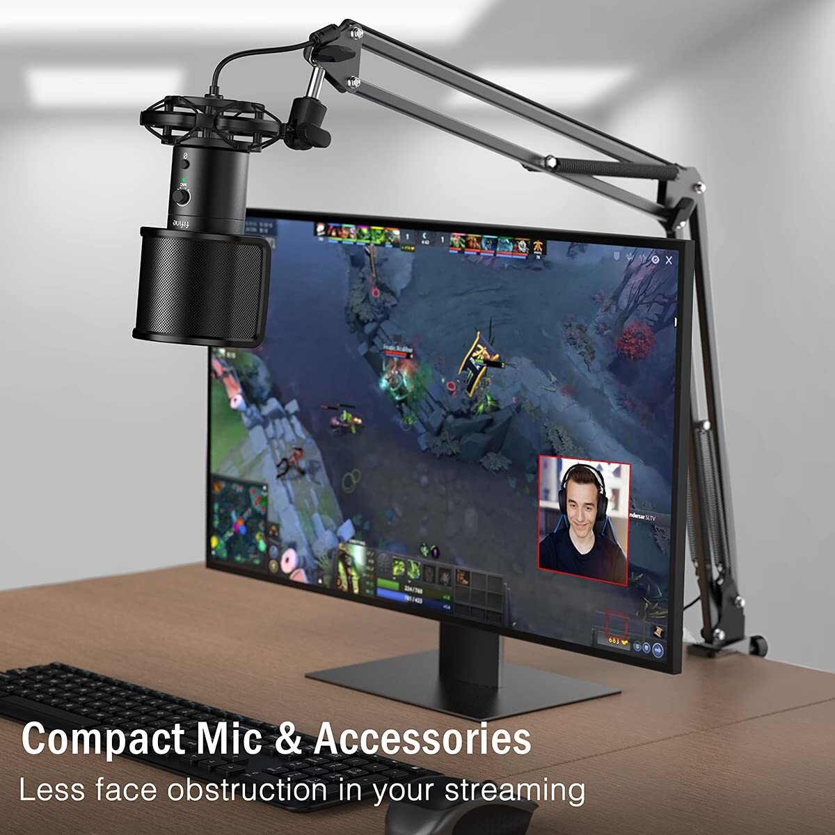 USB Gaming Streaming Microphone Kit for PC Computer Condenser Mic Set with A…