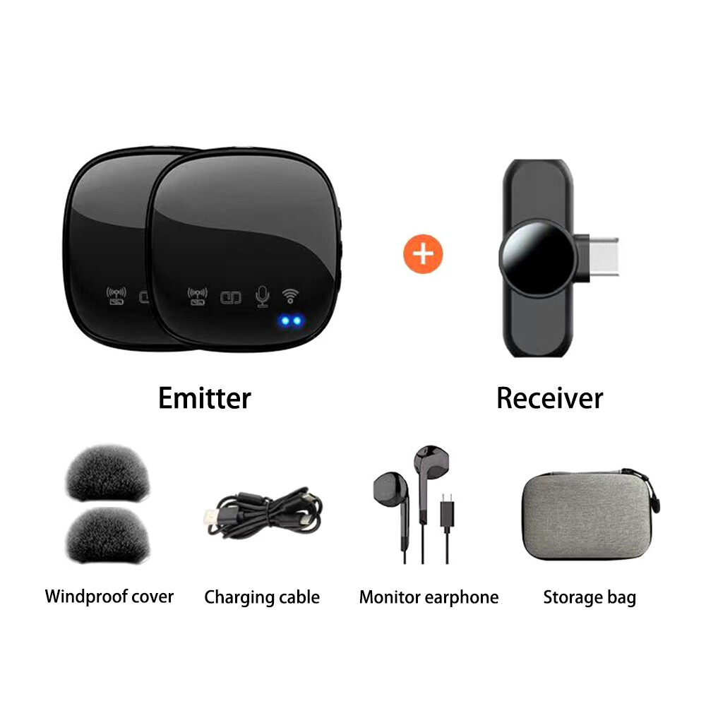 Wireless Lavalier Microphone Noise Reduction For Camera Tablet Cell Phone Vlog