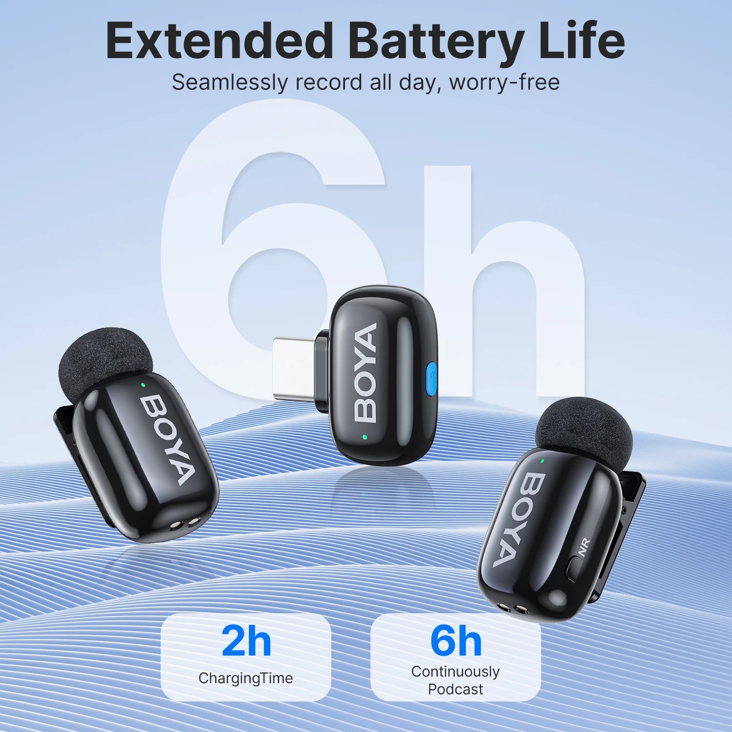 BOYA Mini USB-C Wireless Microphone Noise Cancelling Vlog Live Video