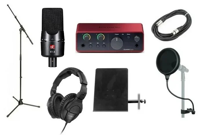 SE Electronics VO-STARTER-K SE X1-A Microphone w/ Stand, Interface, Headphones