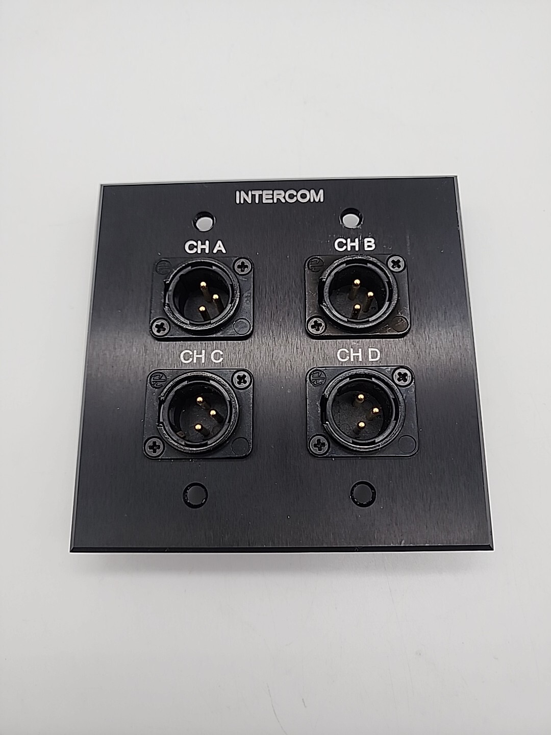 4 Port Intercom Microphone Panel Mount XLR, Anodized Aluminum