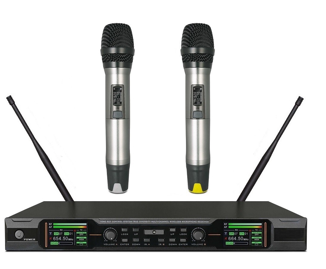 Dual Wirfeless Microphone System for Professional on-stage Singers and Performer
