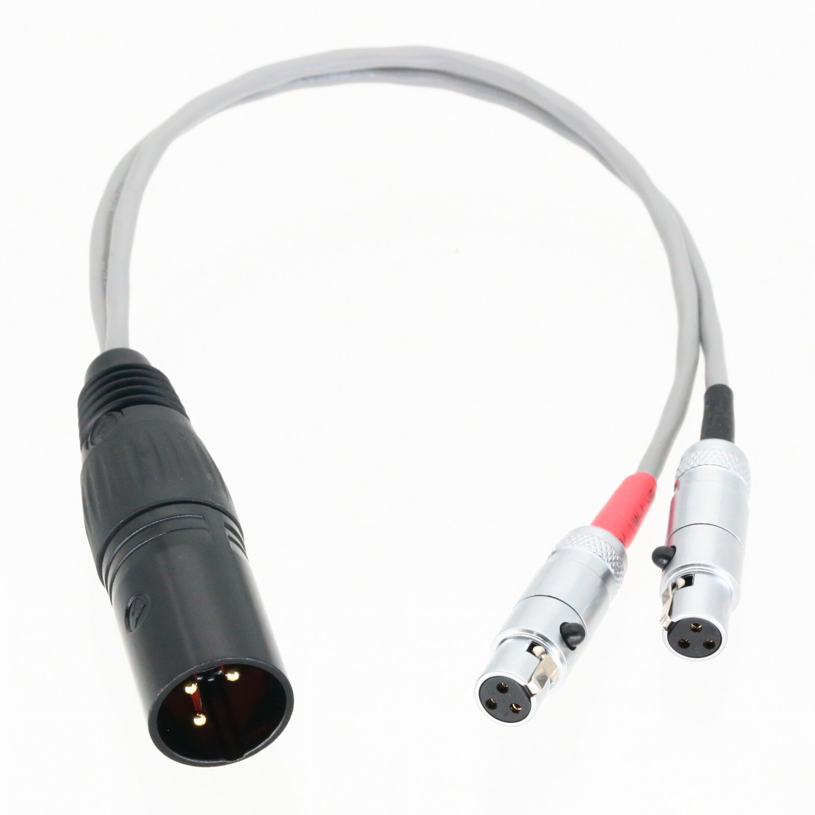 Large XLR 3Pin to L+R Dual small Mini XLR TA3F 8” L-2B2AT Insert Splitter Cable