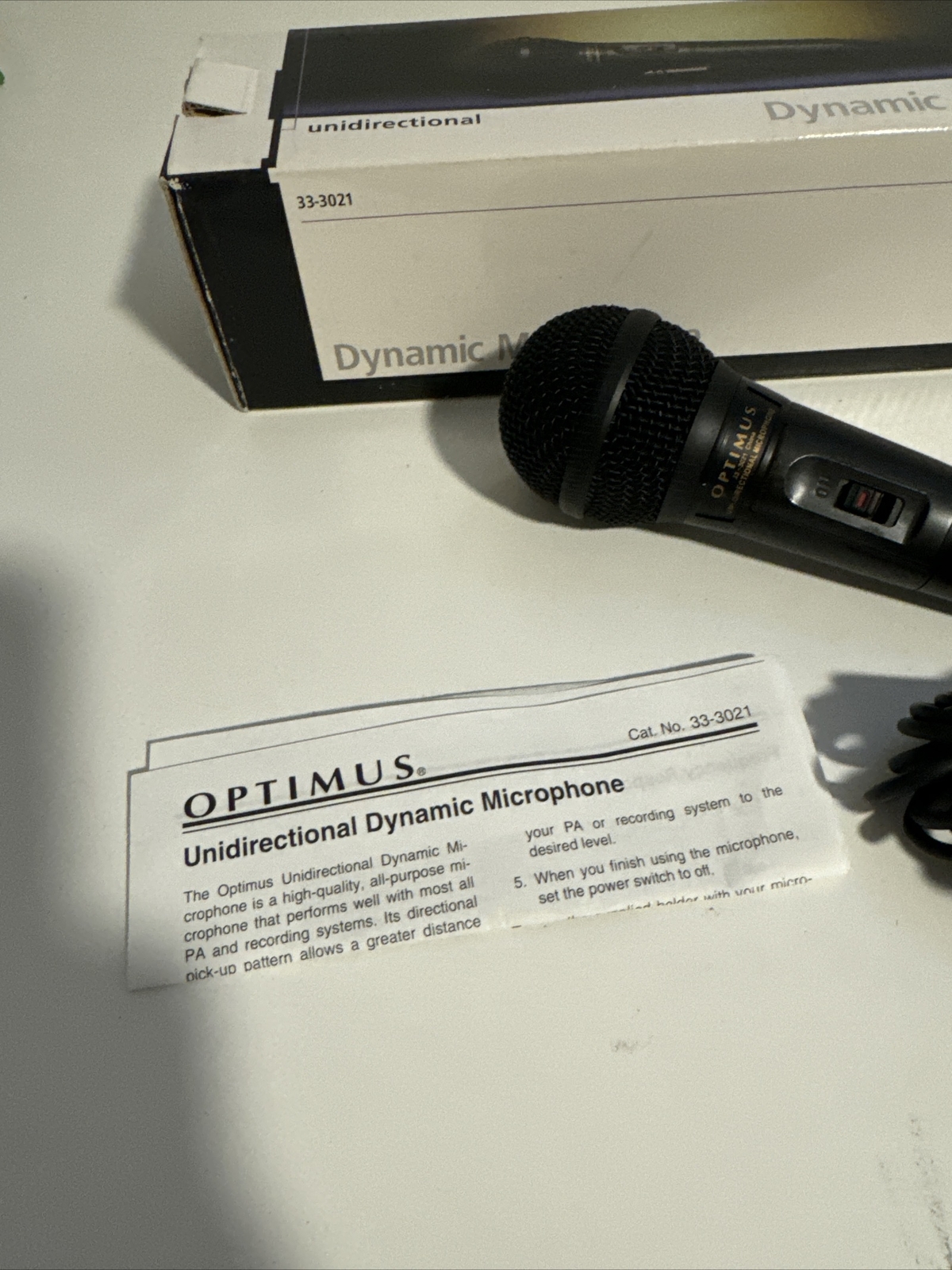 Optimus Unidirectional Dynamic Microphone 33-3021 1/4″ Jack