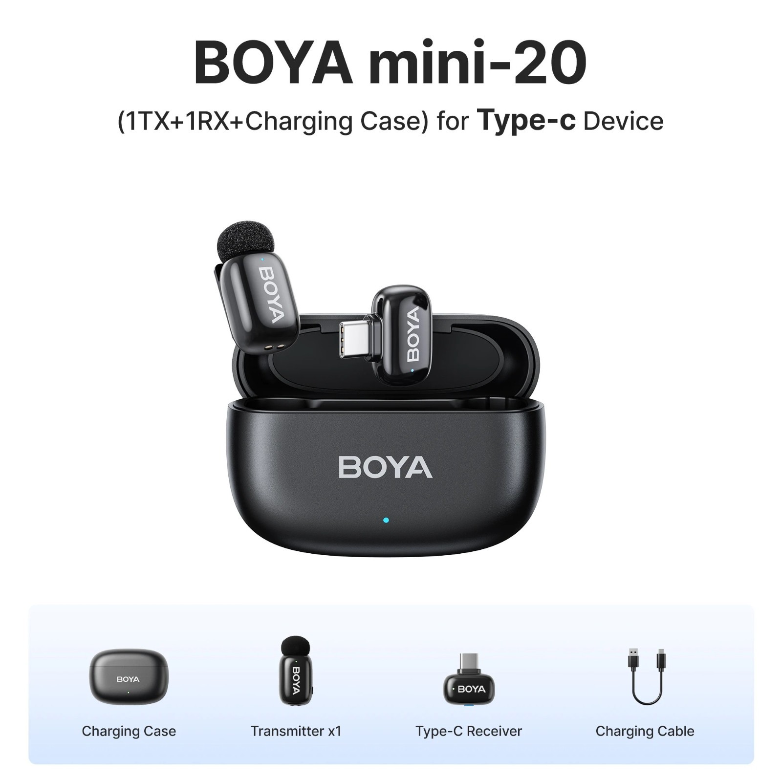BOYA Mini Wireless Lavalier Microphone iPhone 15 16 Android Type C Camera Vlog