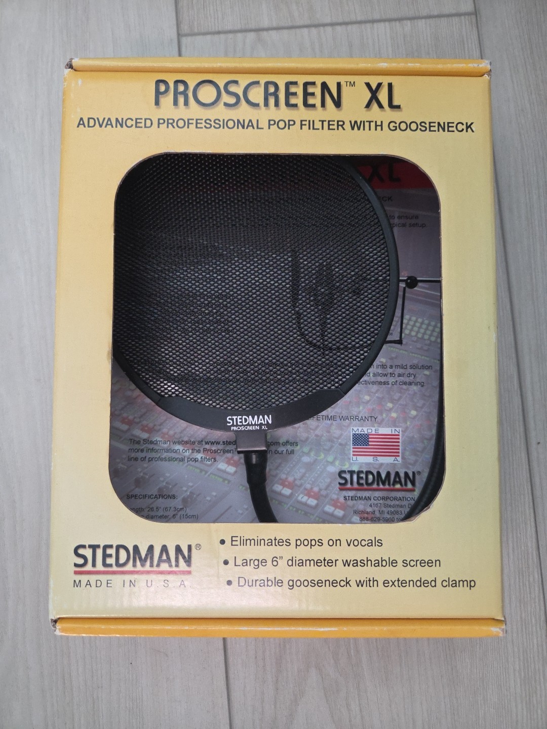 STEDMAN PROSCREEN PS XL METAL MICROPHONE POP FILTER – MADE IN USA!
