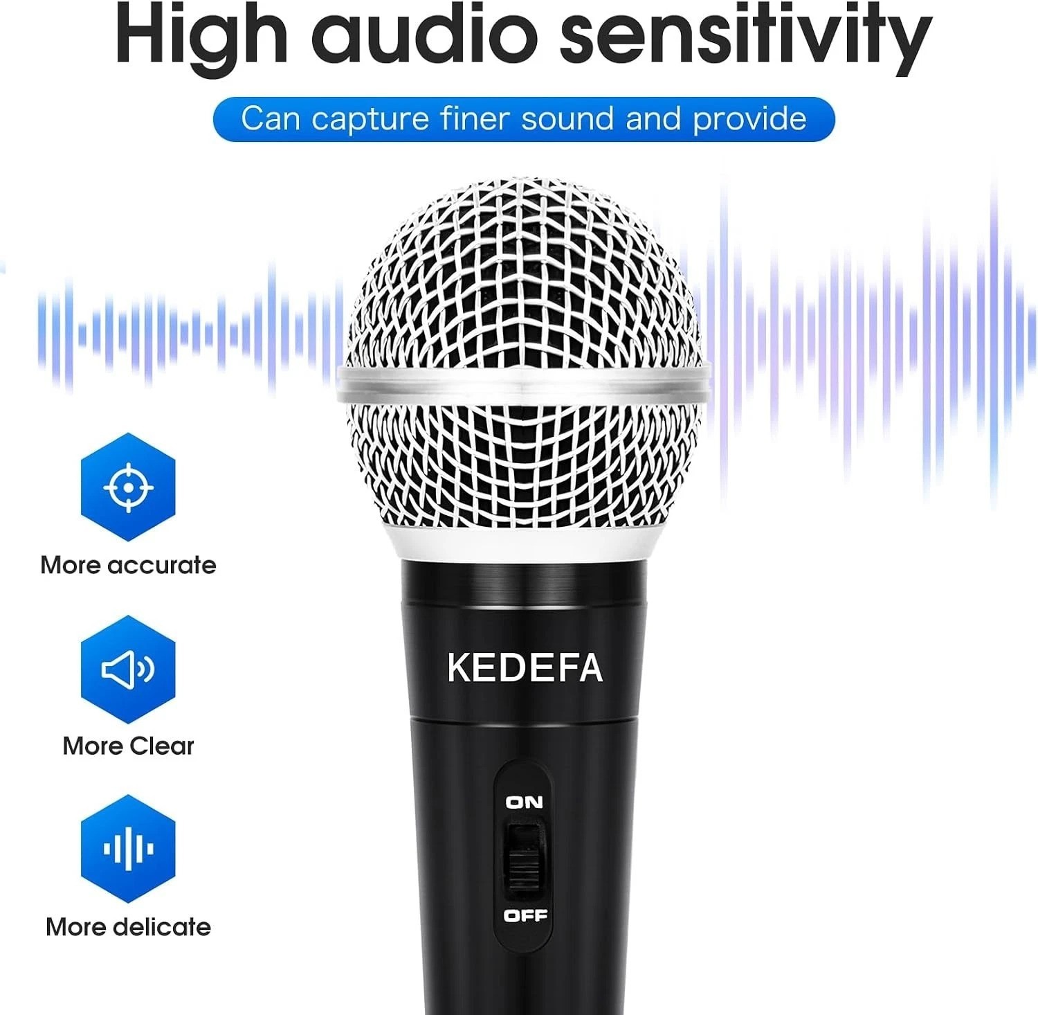 KM88 Handheld Wired Karaoke Microphone, Super Cardioid Dynamic Vocal Mic with…