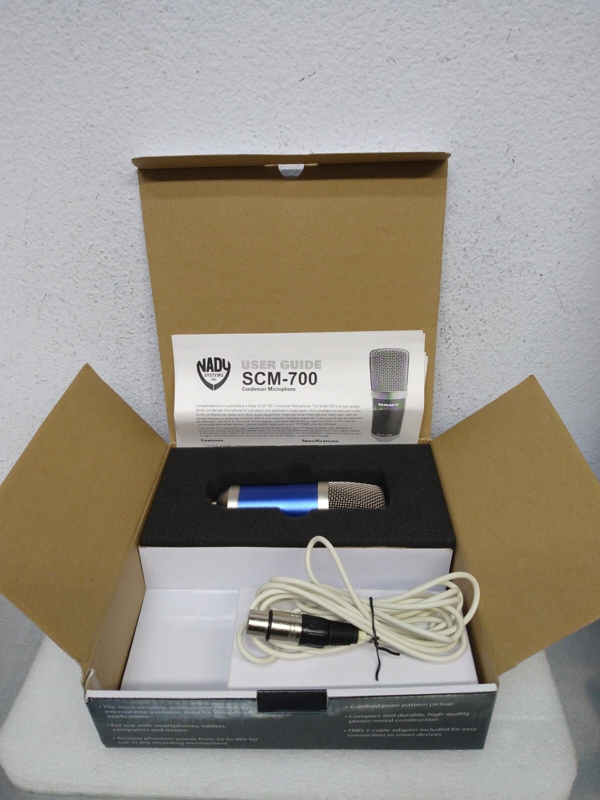 Nady SCM-700 Studio Condenser Microphone + Cable