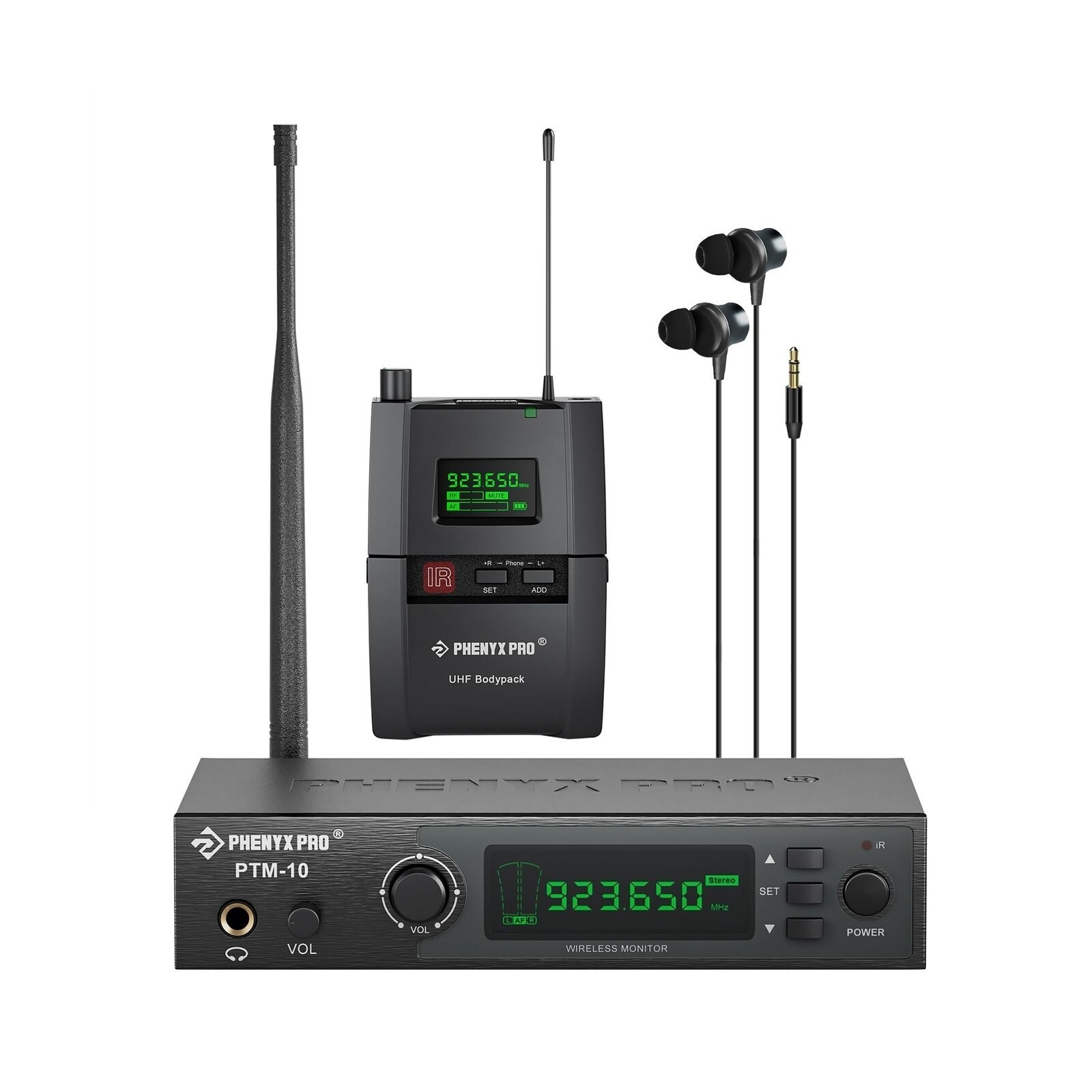 Phenyx Pro UHF Stereo Wireless in Ear Monitor System, Wireless IEM, 900MHz Ba…