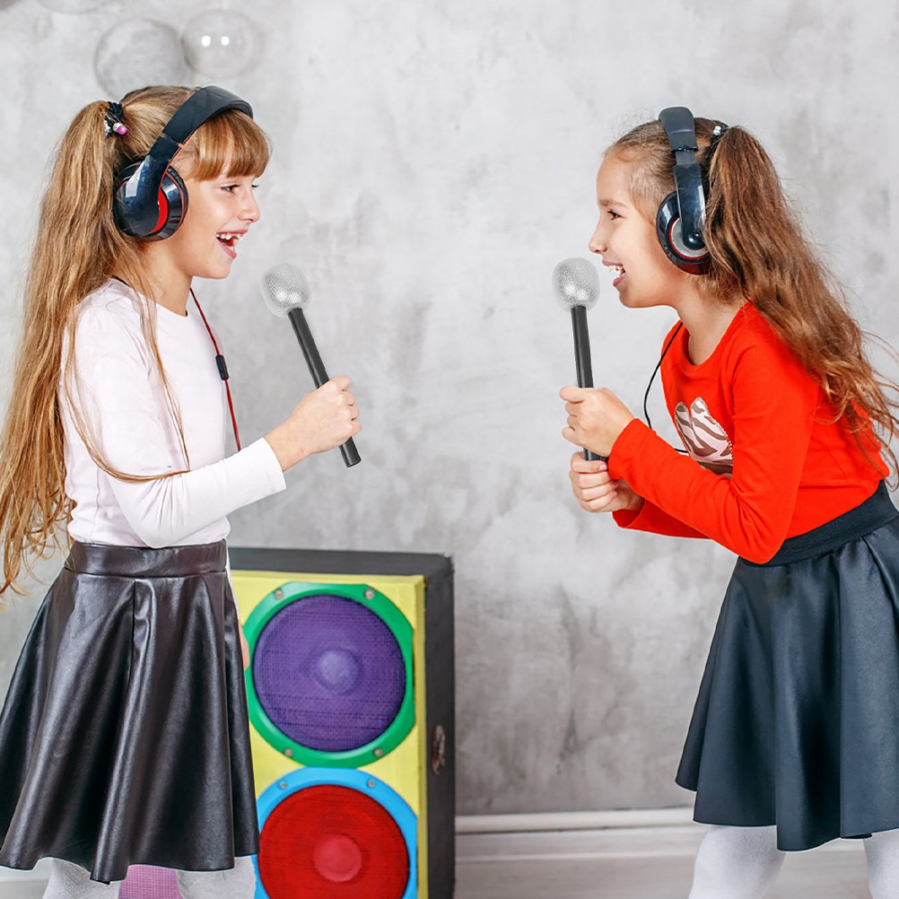 12pcs Fake Microphone Toy Microphone Kids Karaoke Prop Stage Performance Prop