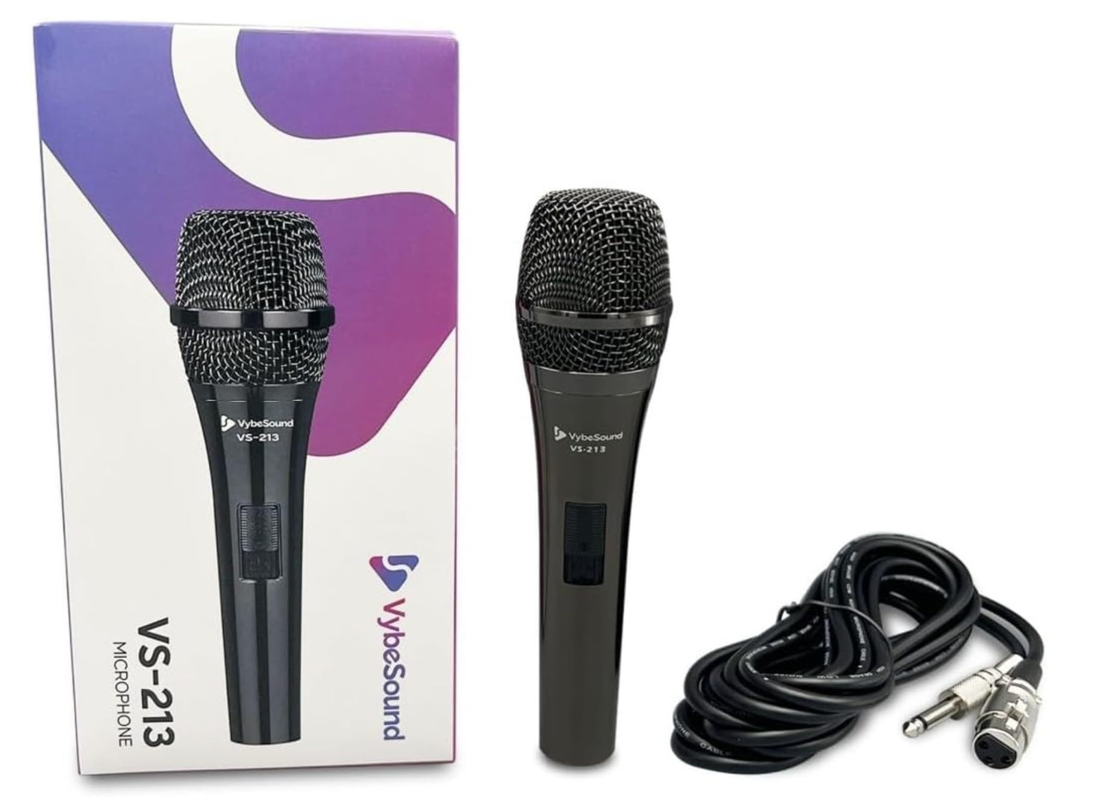 VS-213 Professional Dynamic Vocal Microphone 13ft XLR Cable, On/Off Switch, N…