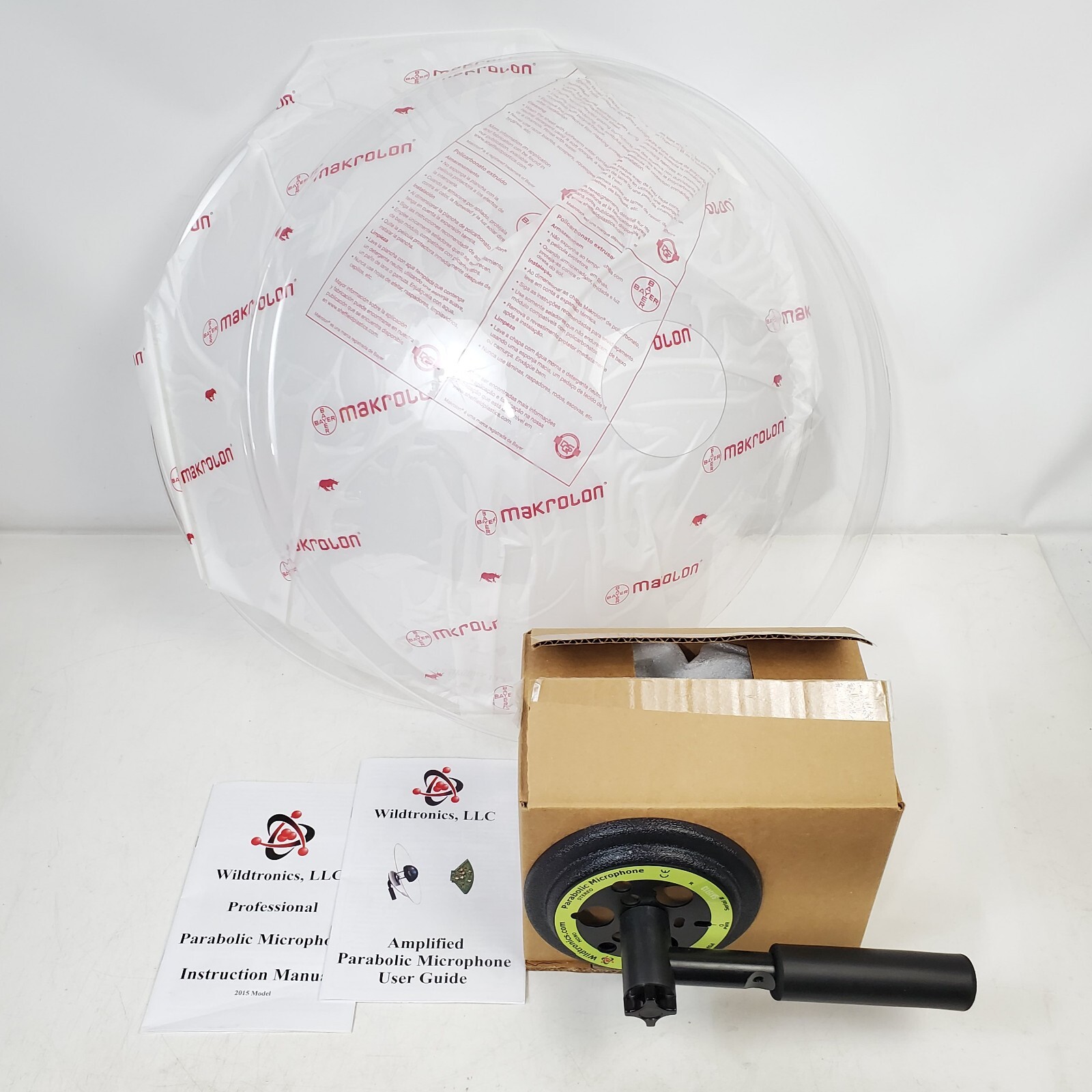 Wildtronics Pro-Mono Stereo Professional Amplified Parabolic Microphone New