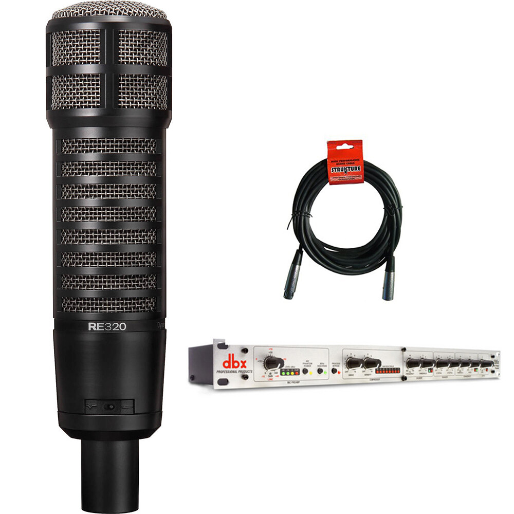 Electro-Voice RE-320 Premium Dynamic Microphone Bundle w/ Mic Strip & XLR Cable