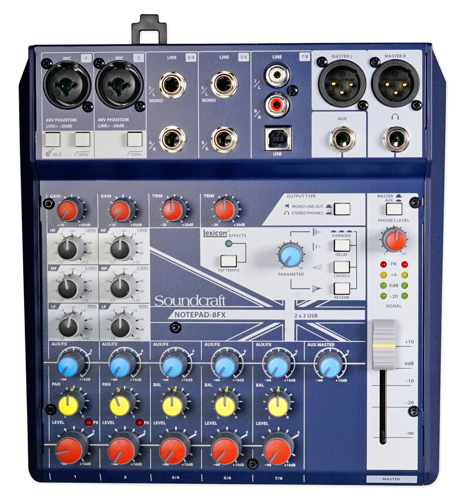 Soundcraft Notepad-8FX 8-Channel Podcast Mixer Podcasting Interface, USB+Effects