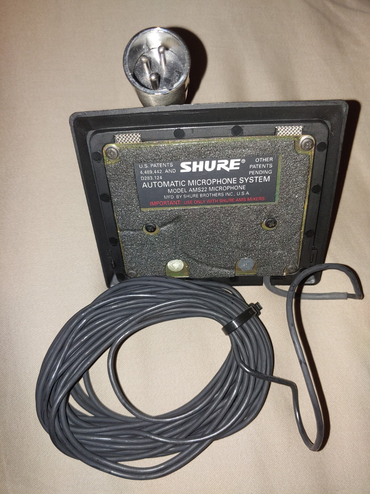 Shure AMS22 Condenser Cable Professional Microphone, VERY GOOD, MADE IN USA