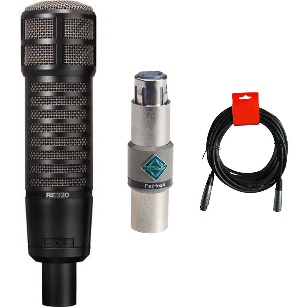 Electro-Voice RE-320 Dynamic Mic Bundle w/ Fethead Line Mic Preamp, & XLR