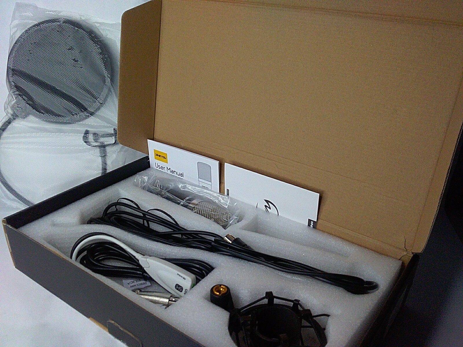 ZINGYOU, BM-800, USB Condensor Mic, w/ mount and screen, Sbwh-s031-bb.yy