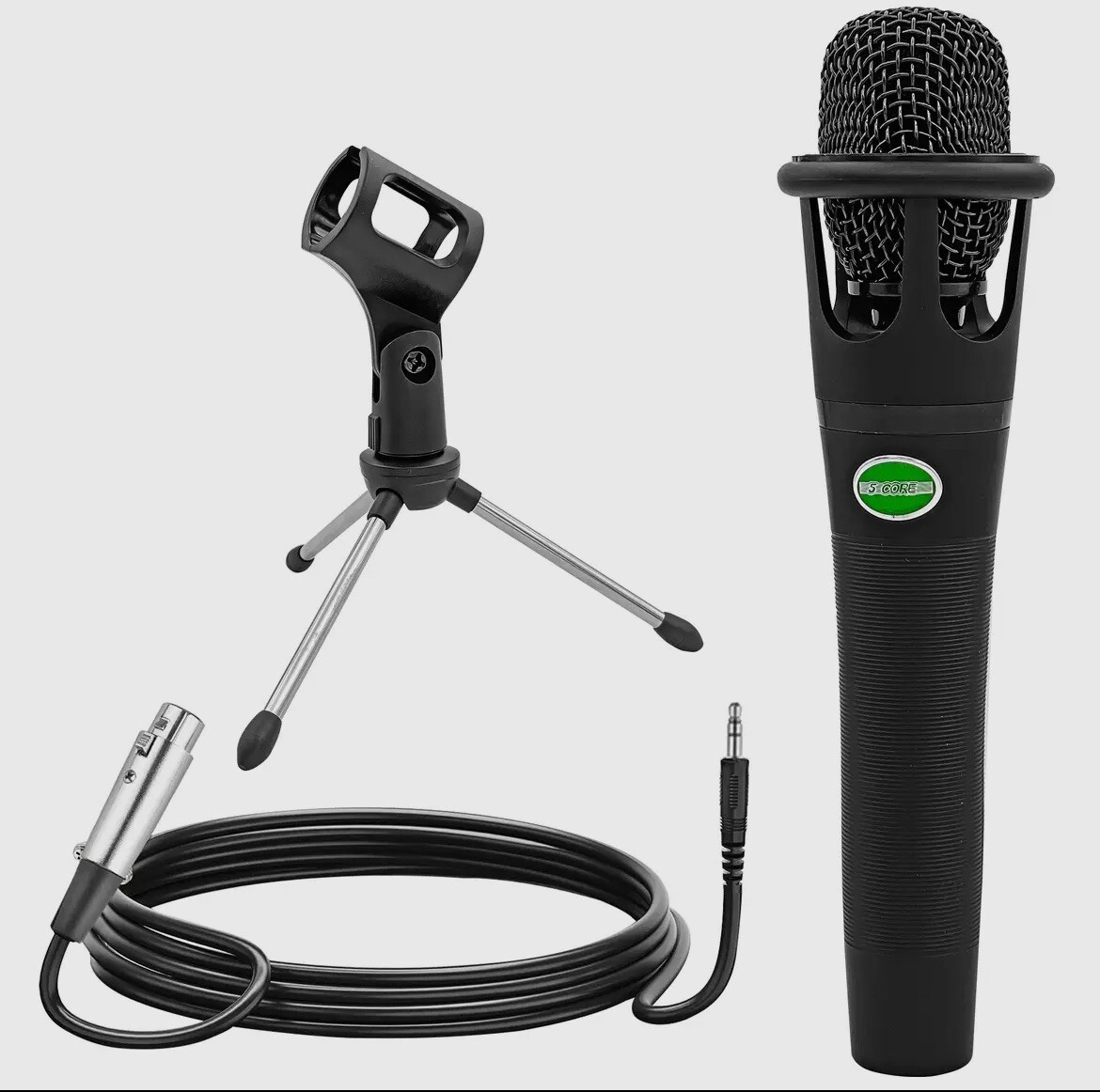 Microphone XLR To Aux 3.5mm Interview +Stand MICRÓFONO PARA KARAOKE PODCAST