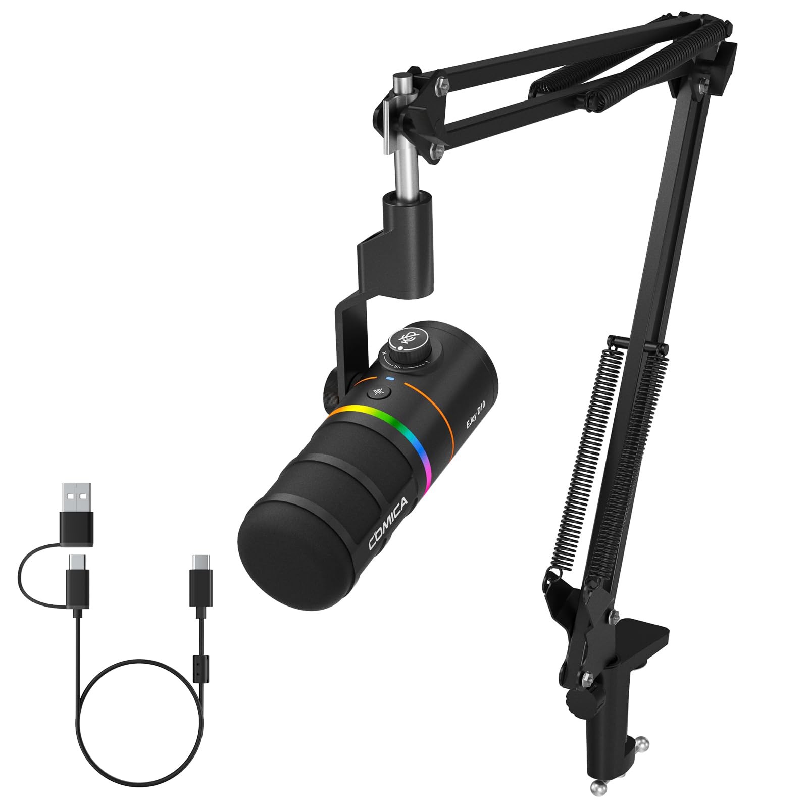 EJoy D10 XLR/USB-C Gaming Microphone for Podcasting Recording,Wired Dynamic C…