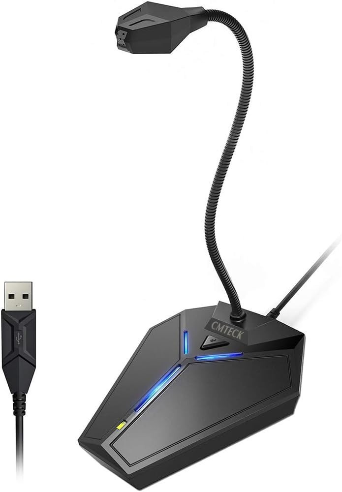 USB Desktop Microphone with Mute Button for Gaming, Podcasting & Streaming