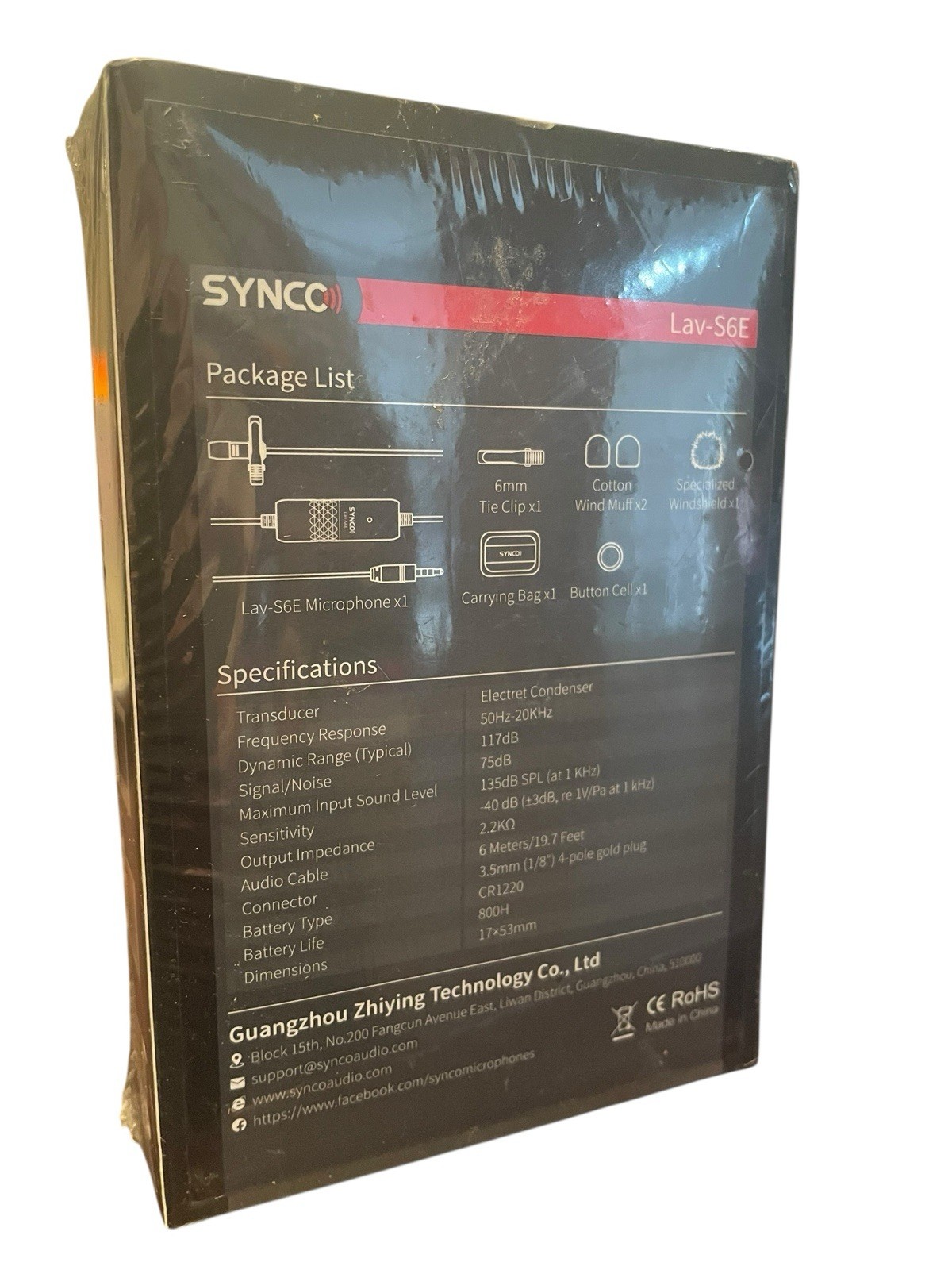 NEW SYNCO SY-S6E-LAV- Lavalier-Microphone Professional Omnidirectional Condenser