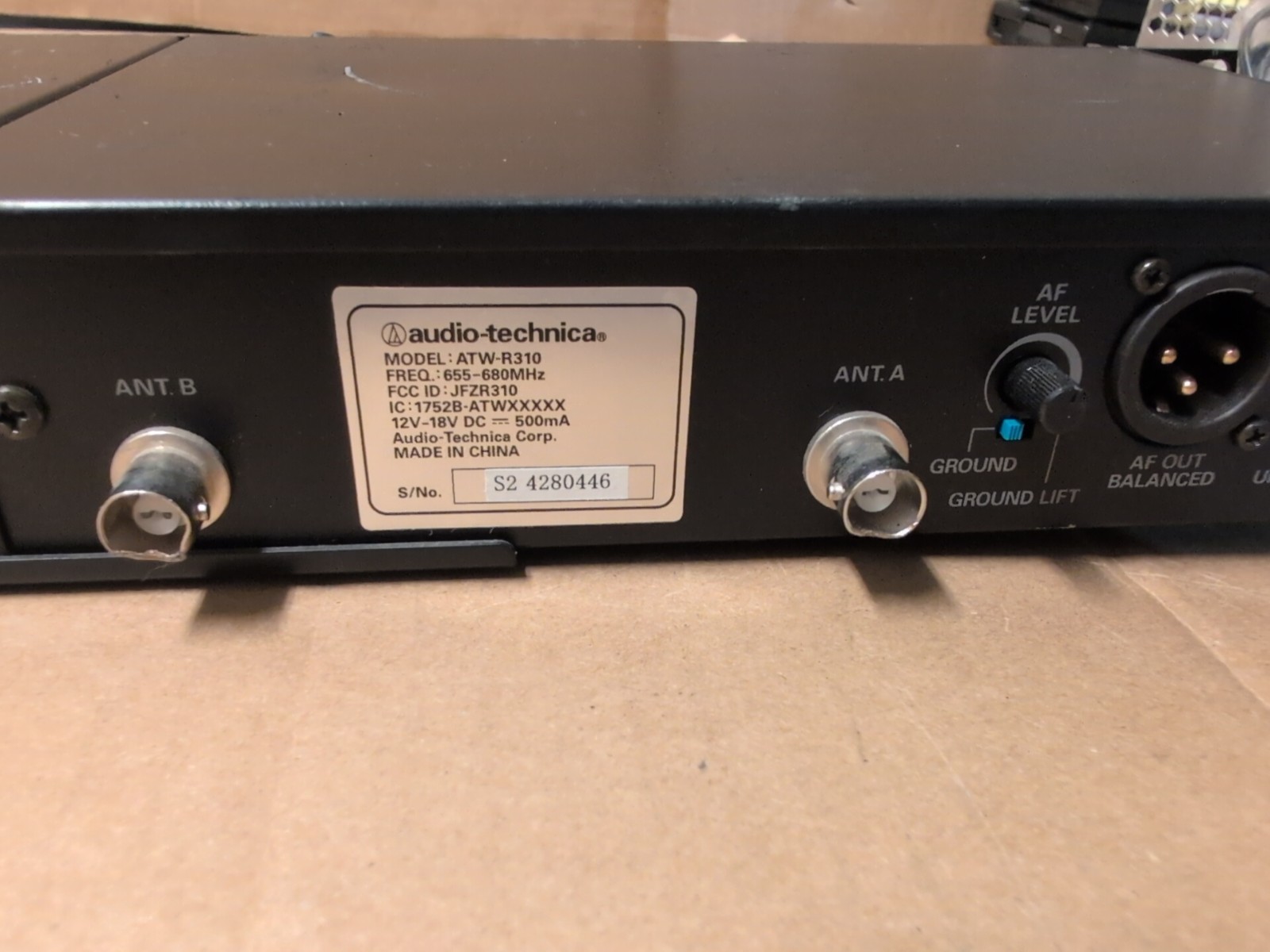 2x AudioTech ATW-R310 UHF Wireless Diversity Receiver 655-680 MHz W/ Power Cable