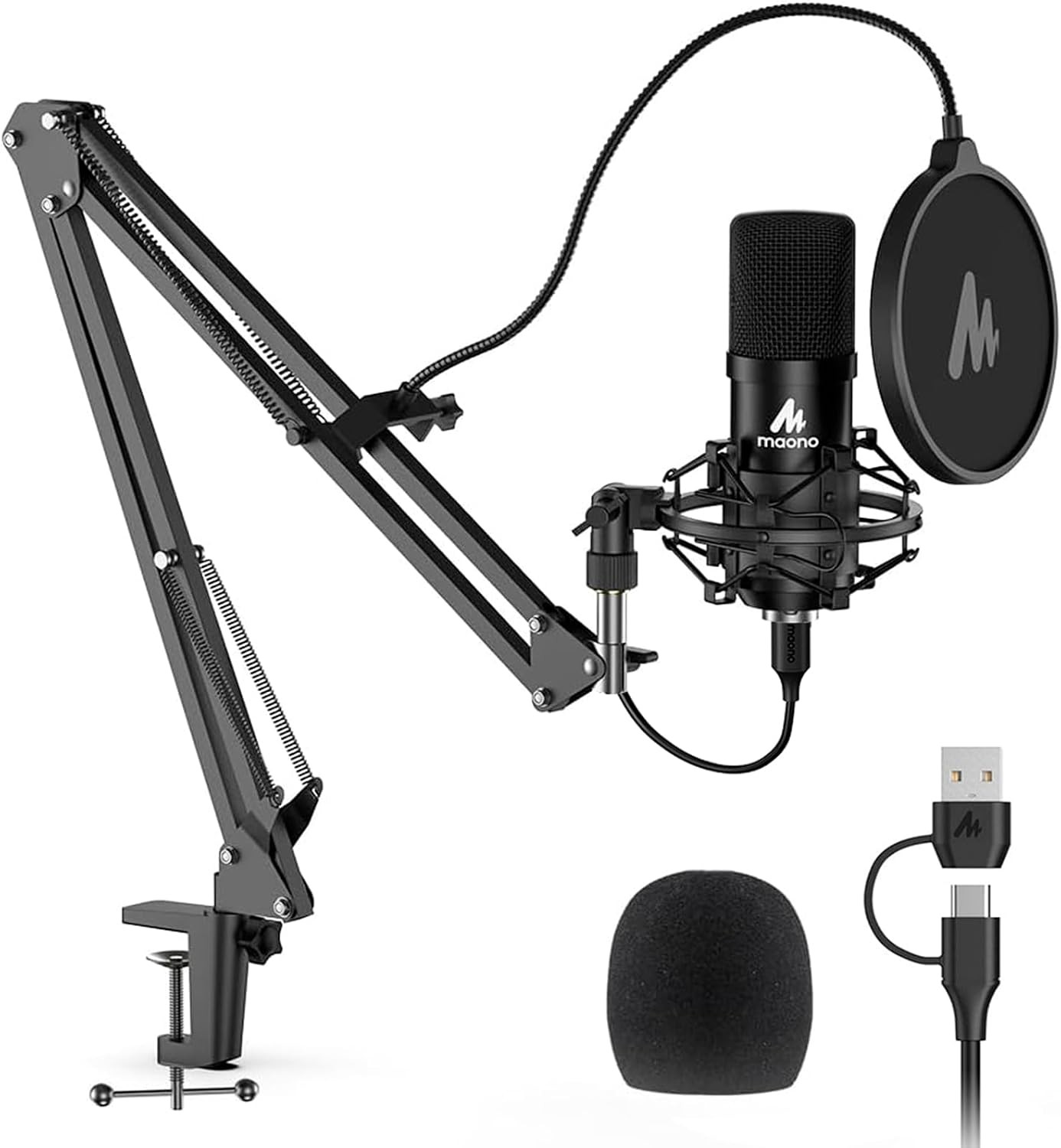USB Microphone, MAONO 192KHZ/24Bit Plug & Play